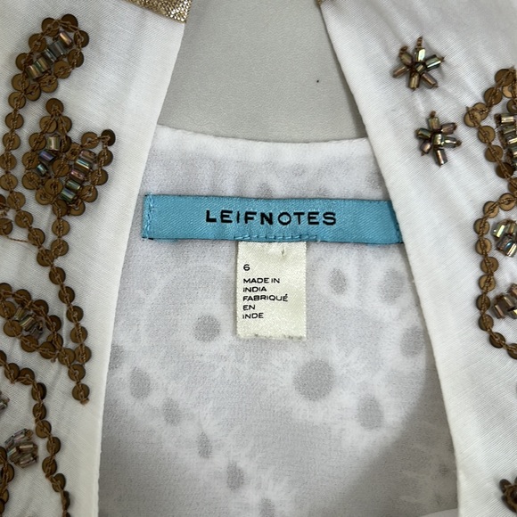 Anthropologie Leifnotes White Eyelet Beaded Dress - Picture 9 of 9